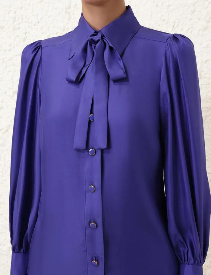 Zimmermann Clothing Natura Blouson Shirt Lapis 8211 Women
