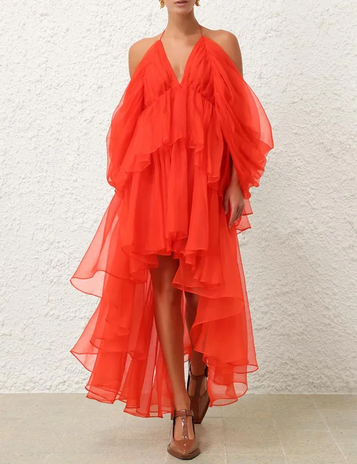 Zimmermann Clothing Natura Gathered Mini Tomato 8211 Women