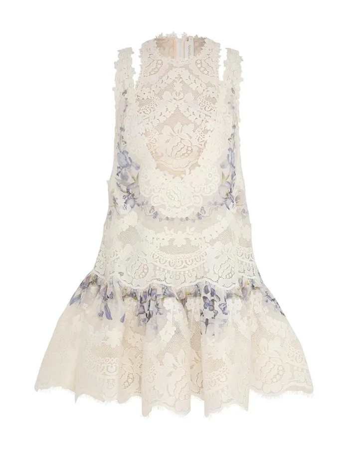 Zimmermann Clothing Natura Lace Patch Mini Iris Mixed Print 8211 Women