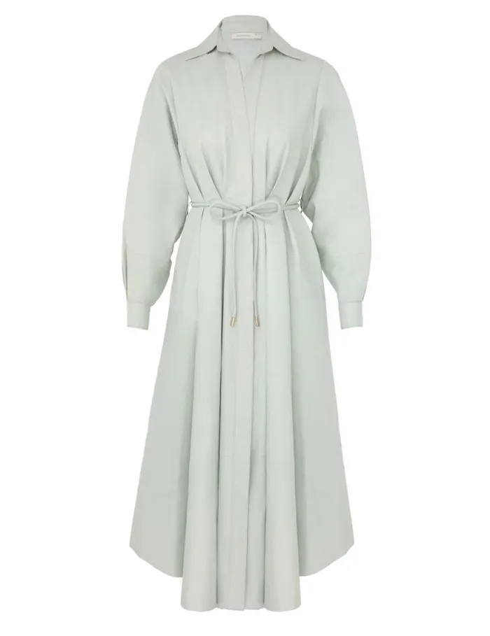 Zimmermann Clothing Natura Leather Tuck Dress Mint 8211 Women