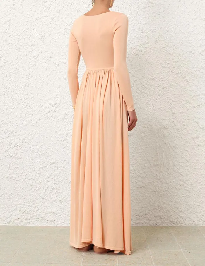 Zimmermann Clothing Natura Metallic Scoop Dress Peach 8211 Women