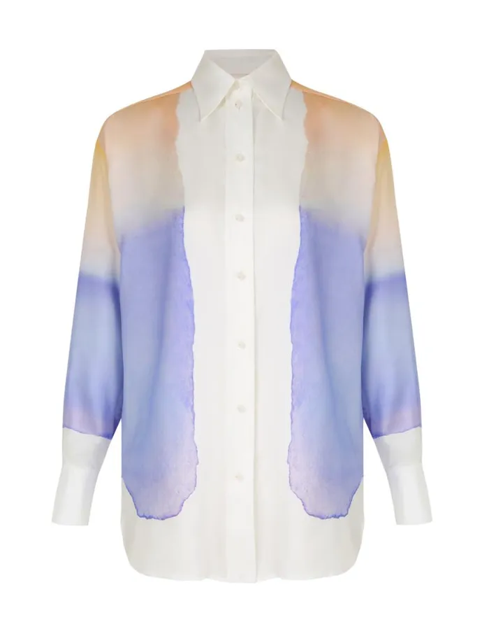 Zimmermann Clothing Natura Relaxed Shirt Blue Fields 8211 Women