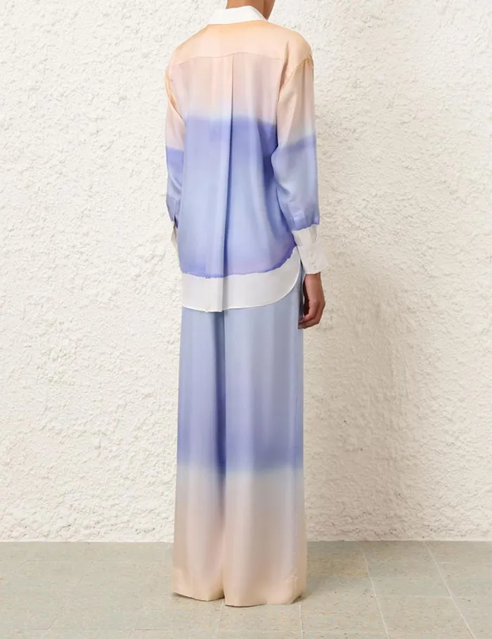 Zimmermann Clothing Natura Relaxed Shirt Blue Fields 8211 Women