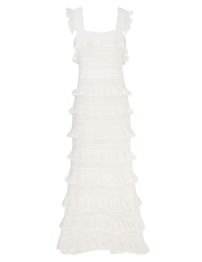 Zimmermann Clothing Natura Ruffle Dress Parchment 8211 Women