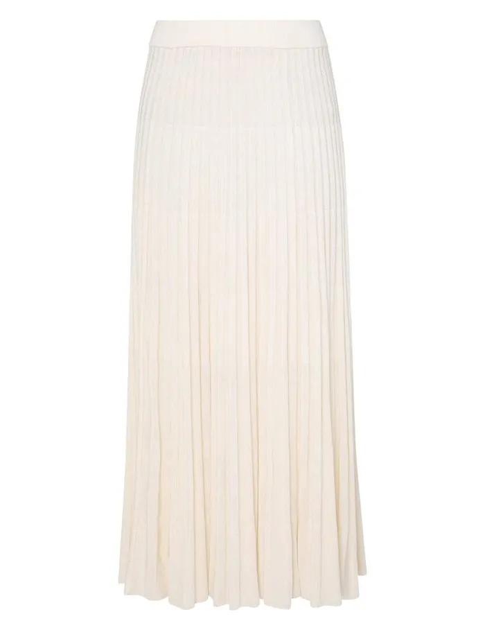 Zimmermann Clothing Pleated Midi Skirt Parchment 8211 Women