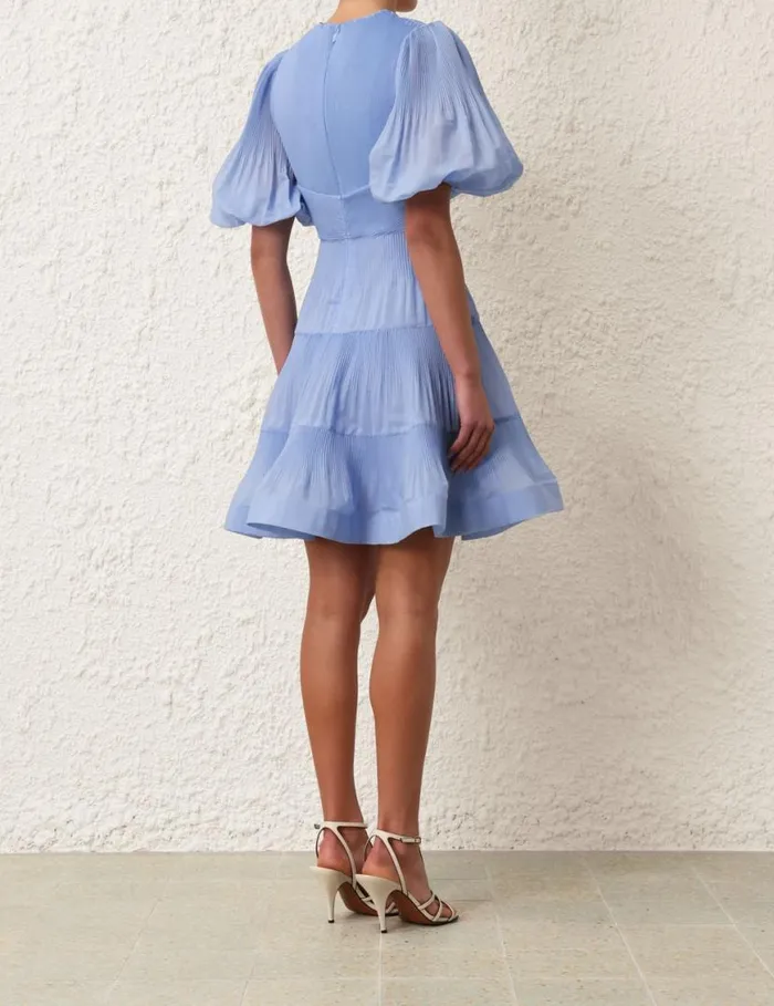 Zimmermann Clothing Pleated Mini Dress Jacaranda 8211 Women