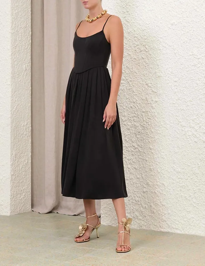 Zimmermann Clothing Silk Corset Dress Black 8211 Women