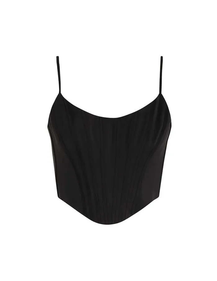 Zimmermann Clothing Silk Corset Top Black 8211 Women