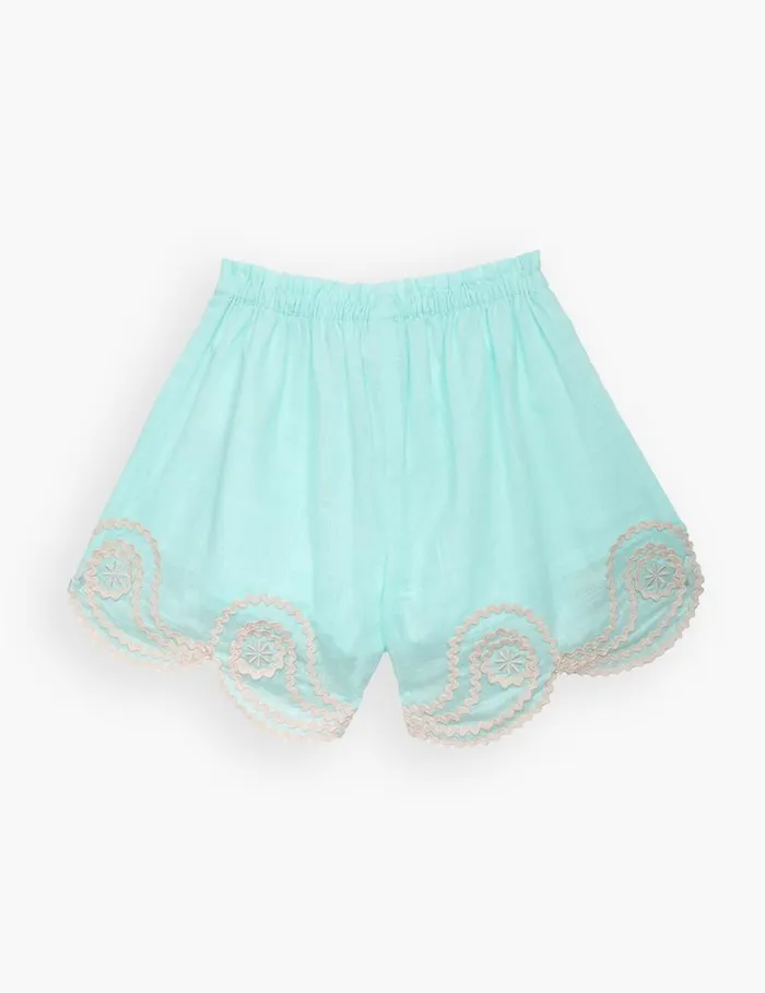 Zimmermann Clothing Waverly Ric Rac Short Blue 8211 Kids
