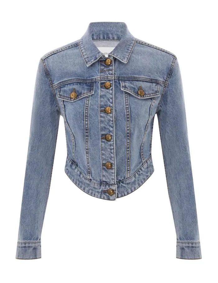 Zimmermann Denim Denim Fitted Jacket Poseidon Blue 8211 Women