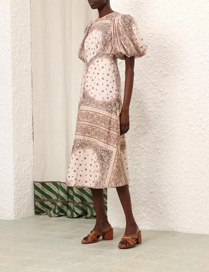 Zimmermann Dresses Day Midi Dress Cream Bandana 8211 Women