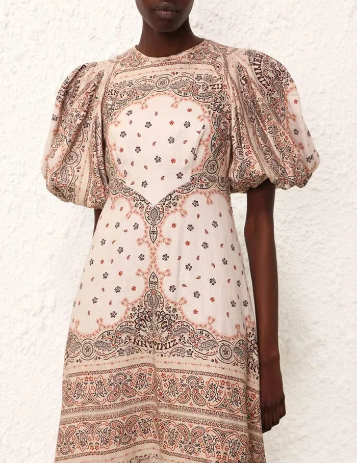 Zimmermann Dresses Day Midi Dress Cream Bandana 8211 Women