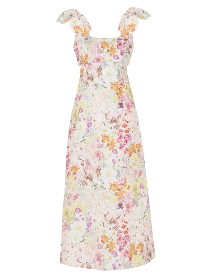 Zimmermann Dresses Harmony Tie Shoulder Midi Kaleidoscope Garden 8211 Women