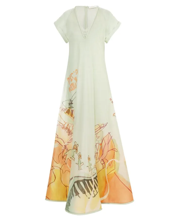 Zimmermann Dresses Matchmaker Poster V Neck Dress Poster Print 8211 Women