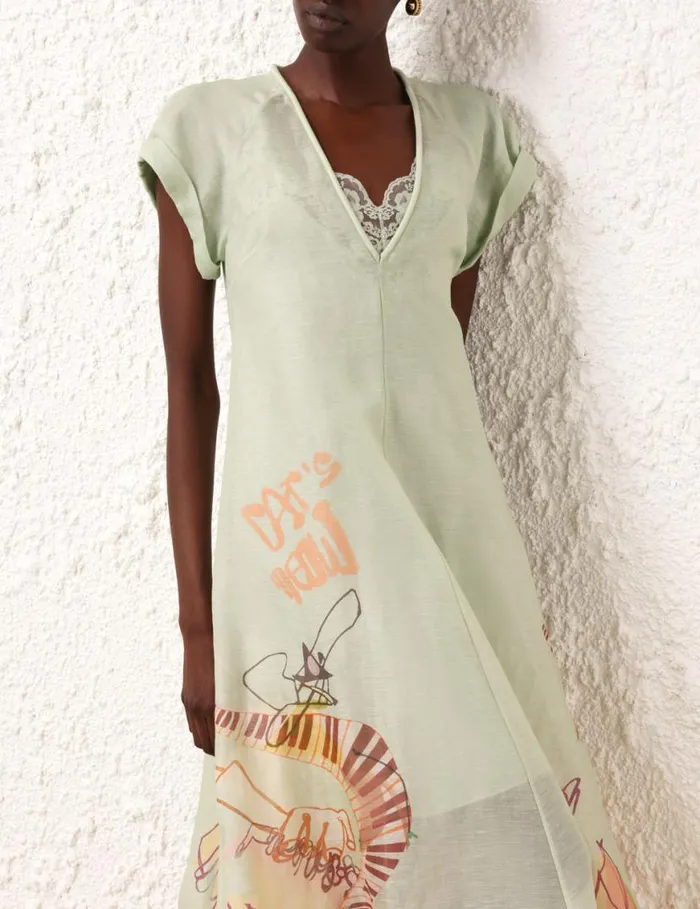 Zimmermann Dresses Matchmaker Poster V Neck Dress Poster Print 8211 Women