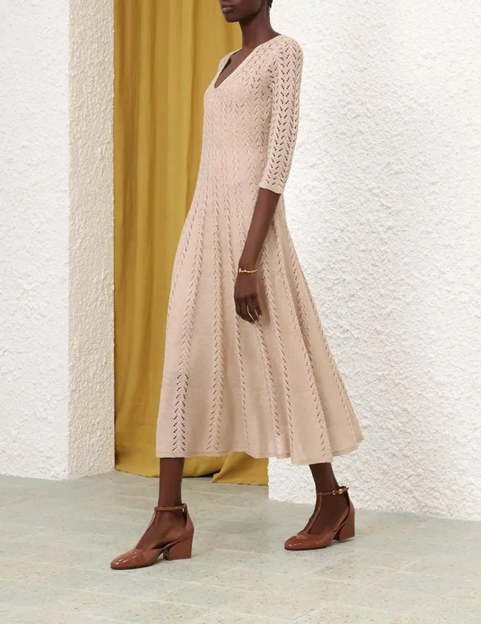 Zimmermann Dresses Natura Knit Lace Dress Natural 8211 Women