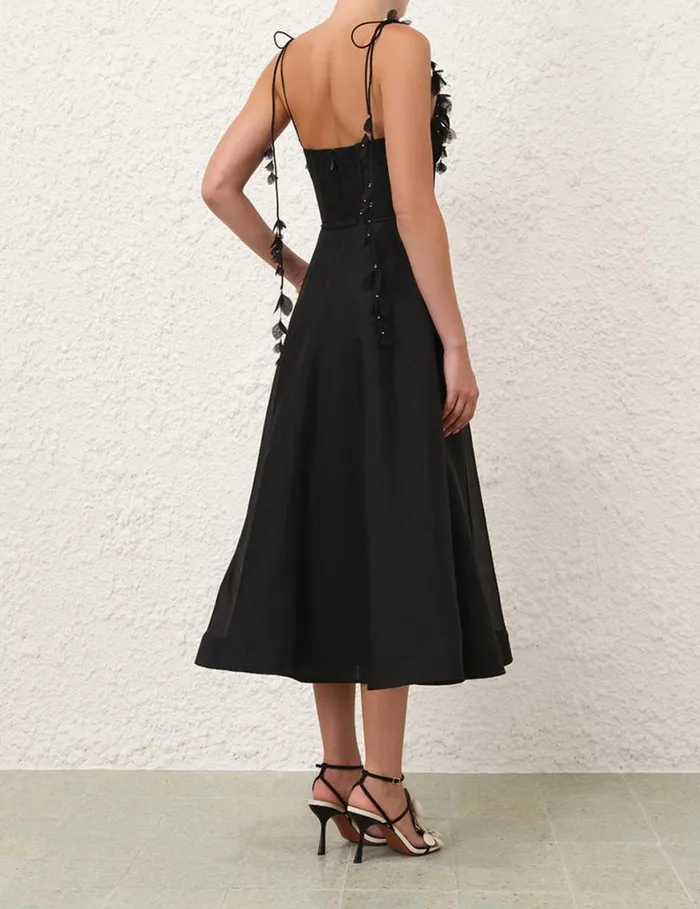 Zimmermann Dresses Natura Midi Corset Dress Black 8211 Women