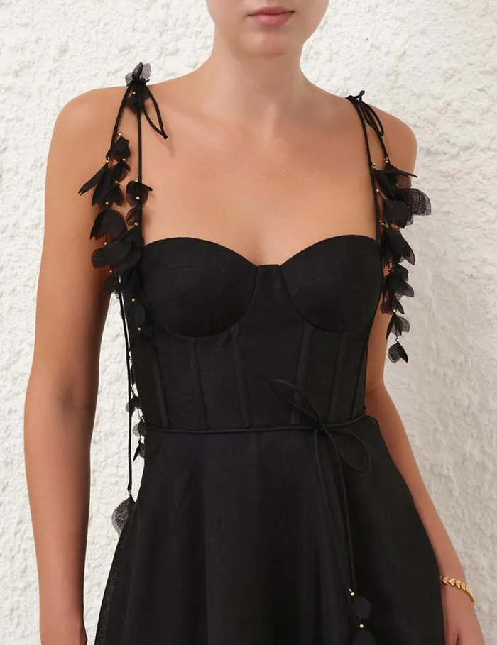 Zimmermann Dresses Natura Midi Corset Dress Black 8211 Women