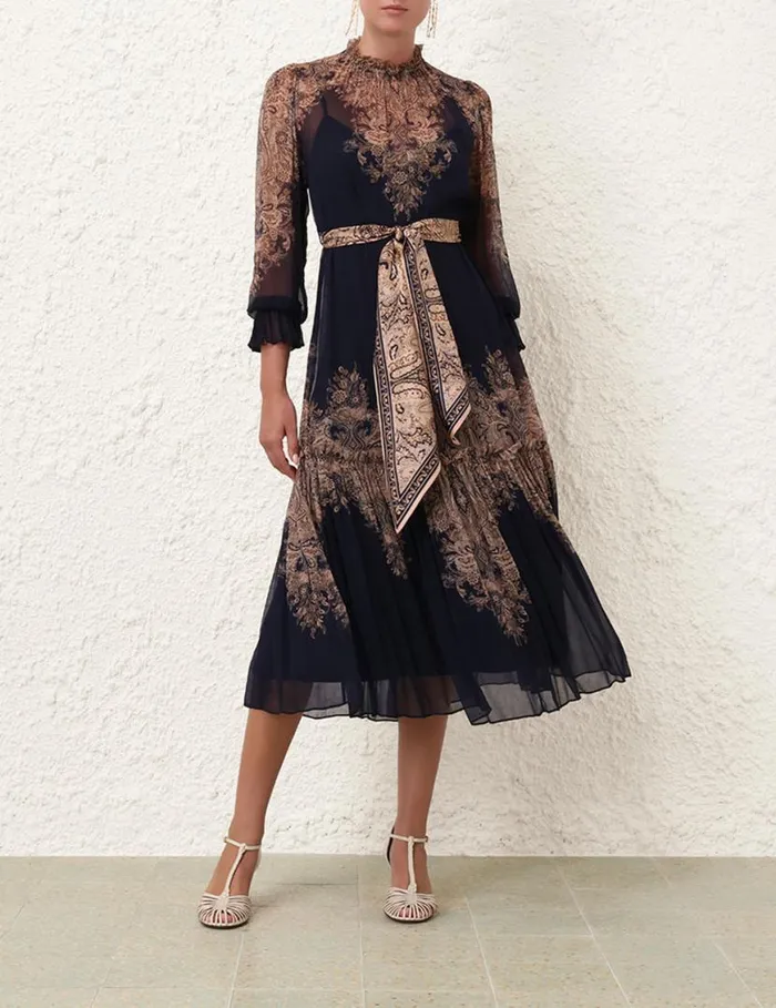 Zimmermann Dresses Natura Tubular Midi Navy Paisley 8211 Women