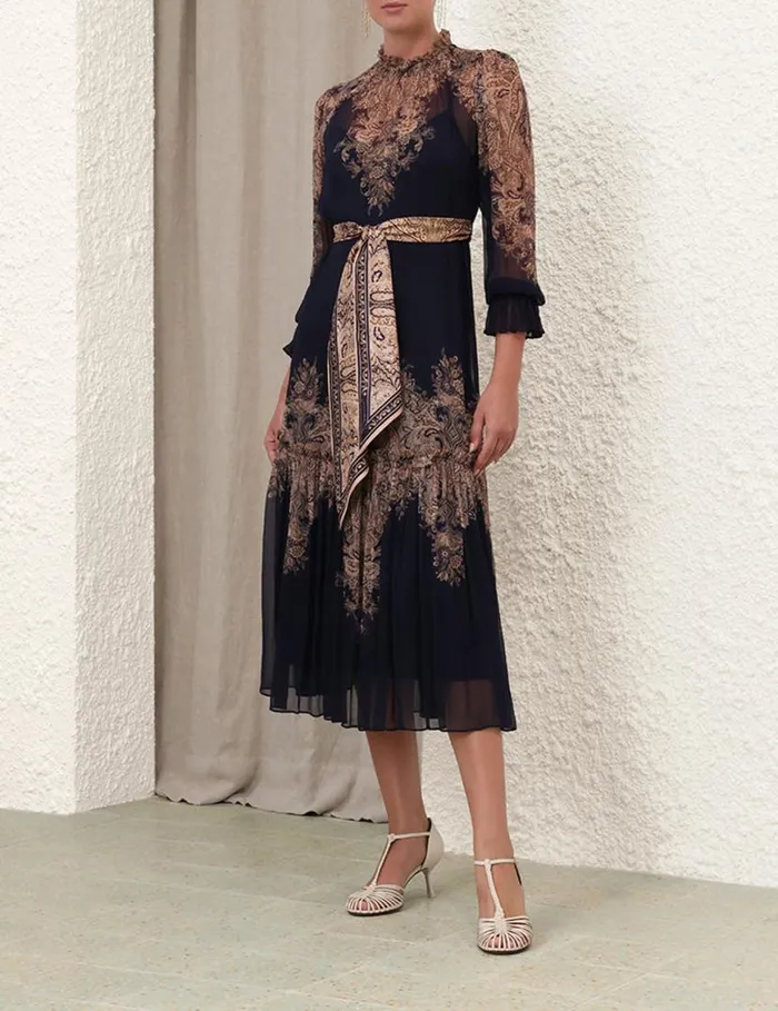 Zimmermann Dresses Natura Tubular Midi Navy Paisley 8211 Women