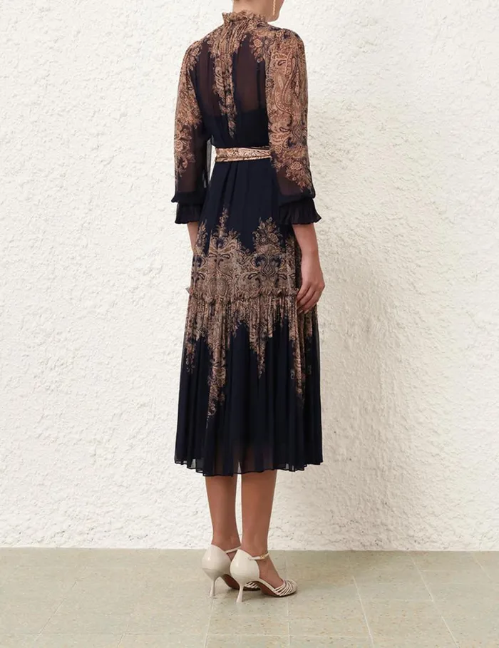 Zimmermann Dresses Natura Tubular Midi Navy Paisley 8211 Women