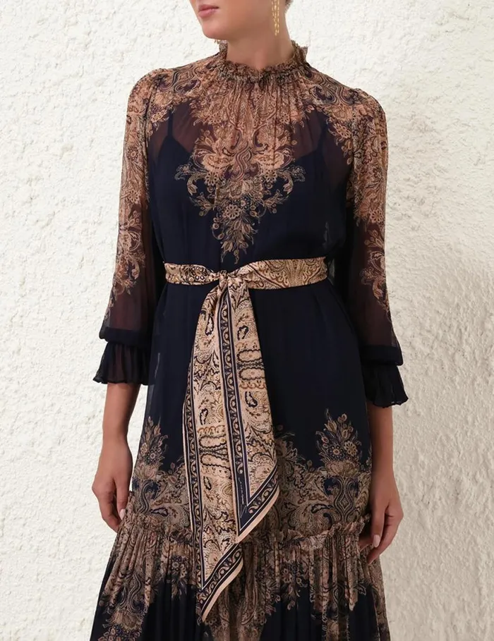 Zimmermann Dresses Natura Tubular Midi Navy Paisley 8211 Women