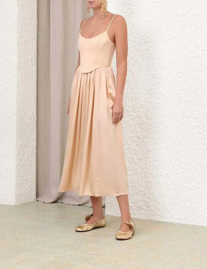Zimmermann Dresses Silk Corset Dress Sand 8211 Women
