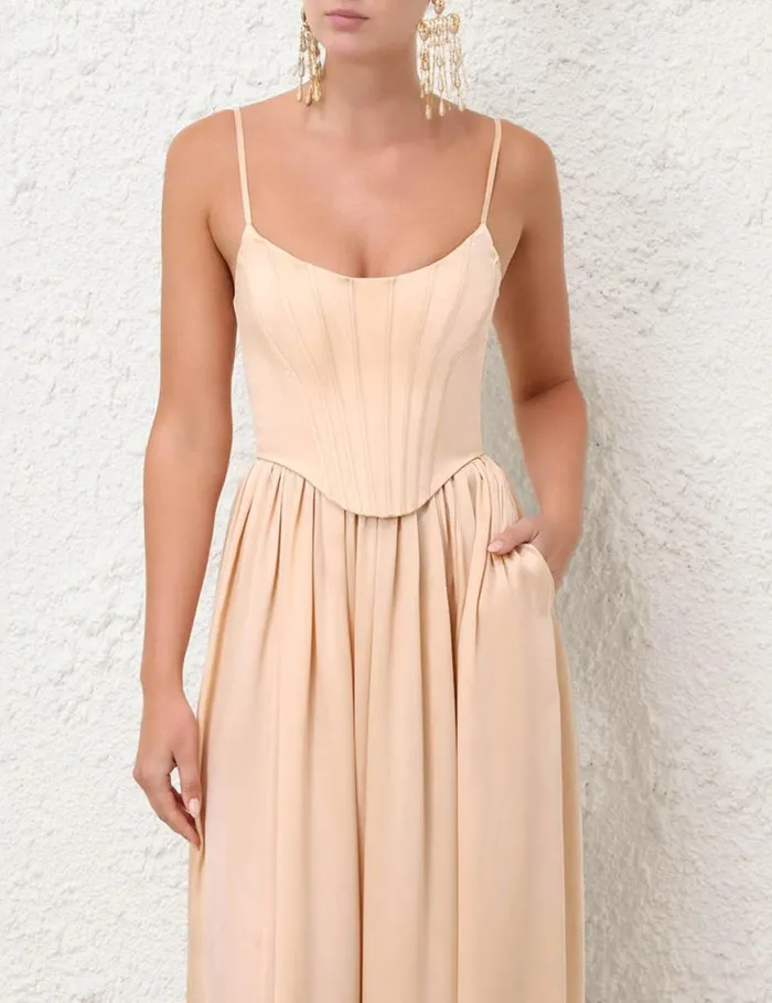 Zimmermann Dresses Silk Corset Dress Sand 8211 Women