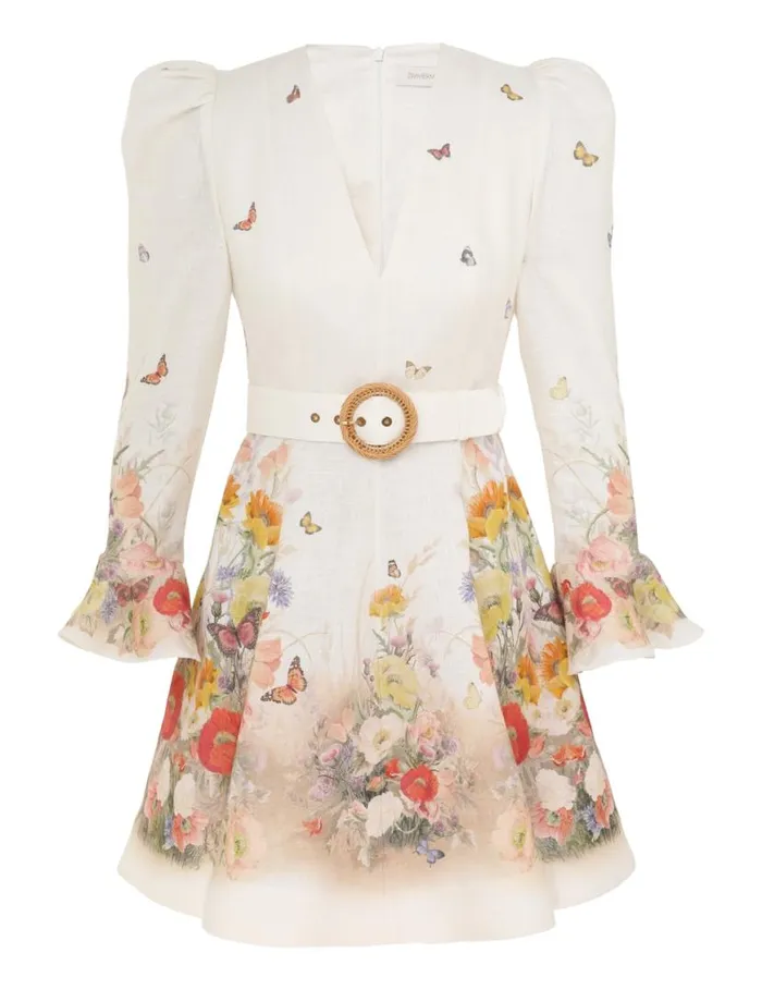 Zimmermann Dresses Tranquillity Mini Dress Red Butterflies 8211 Women