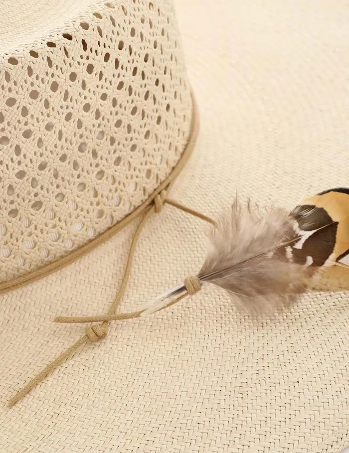 Zimmermann Hats Open Weave Crown Boater Natural 8211 Women