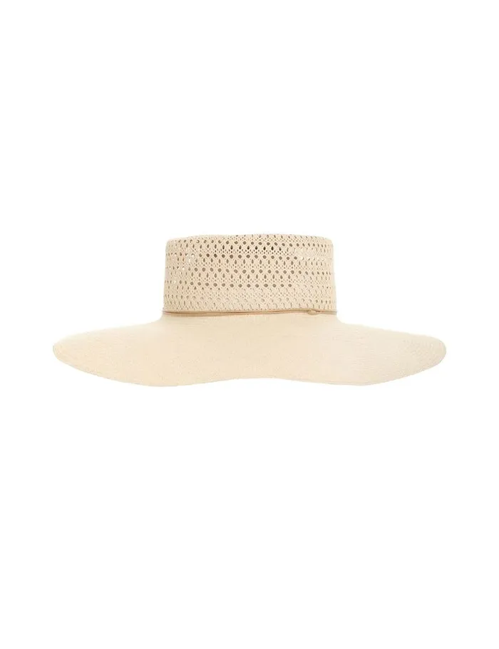 Zimmermann Hats Open Weave Crown Boater Natural 8211 Women