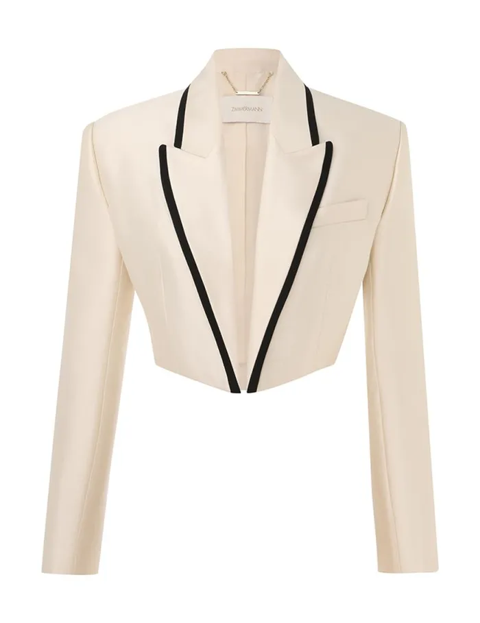 Zimmermann Jackets and Coats Matchmaker Cropped Jacket Cream 8211 Women