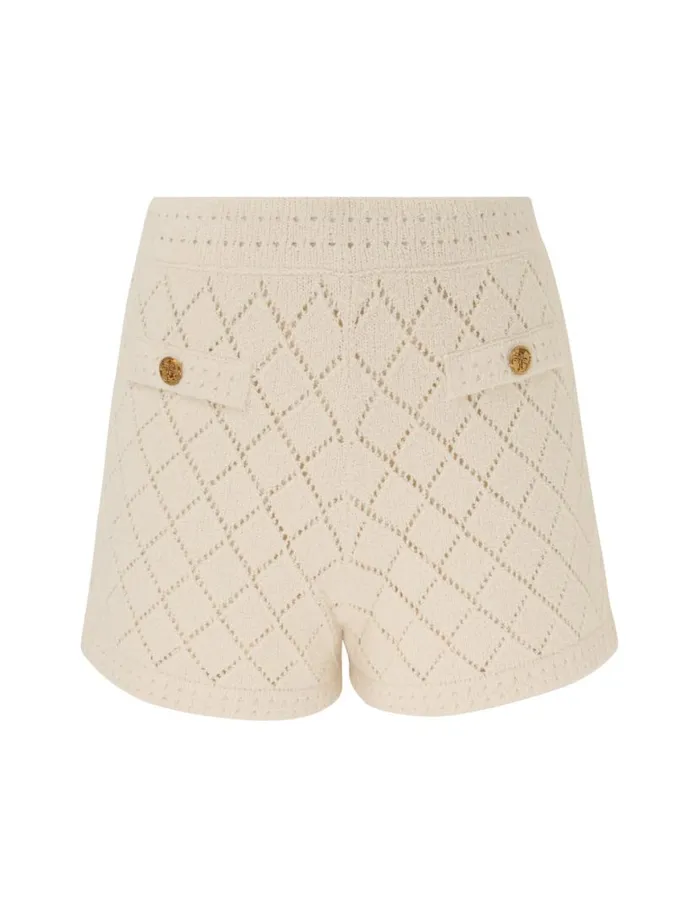 Zimmermann Knitwear Matchmaker Pointelle Shorts Cream 8211 Women