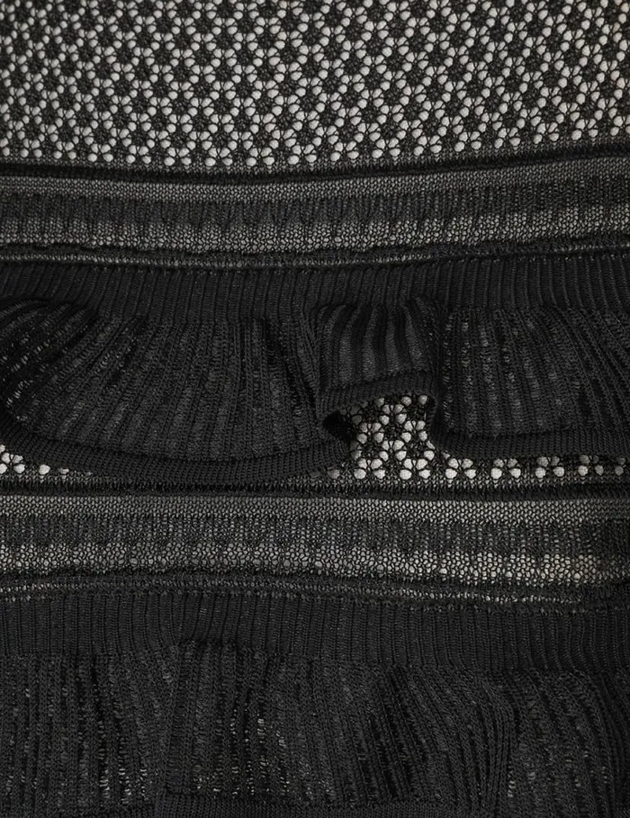 Zimmermann Knitwear Natura Frill Top Black 8211 Women