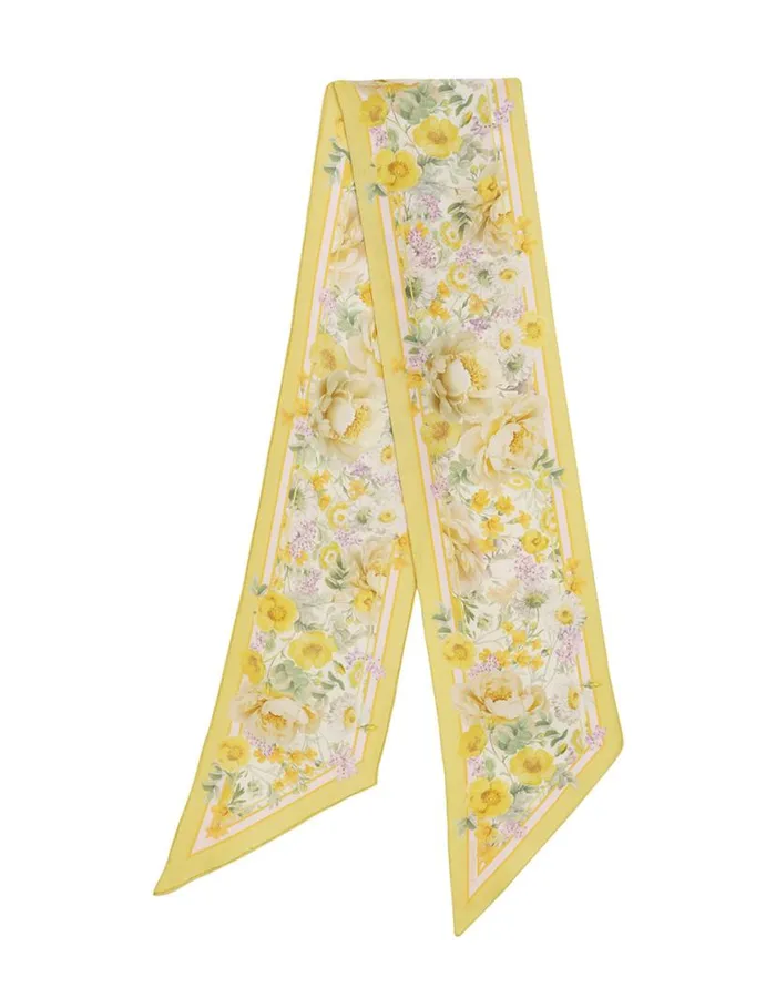 Zimmermann Scarves Printed Silk Neck Scarf Citrus Garden Print 8211 Women