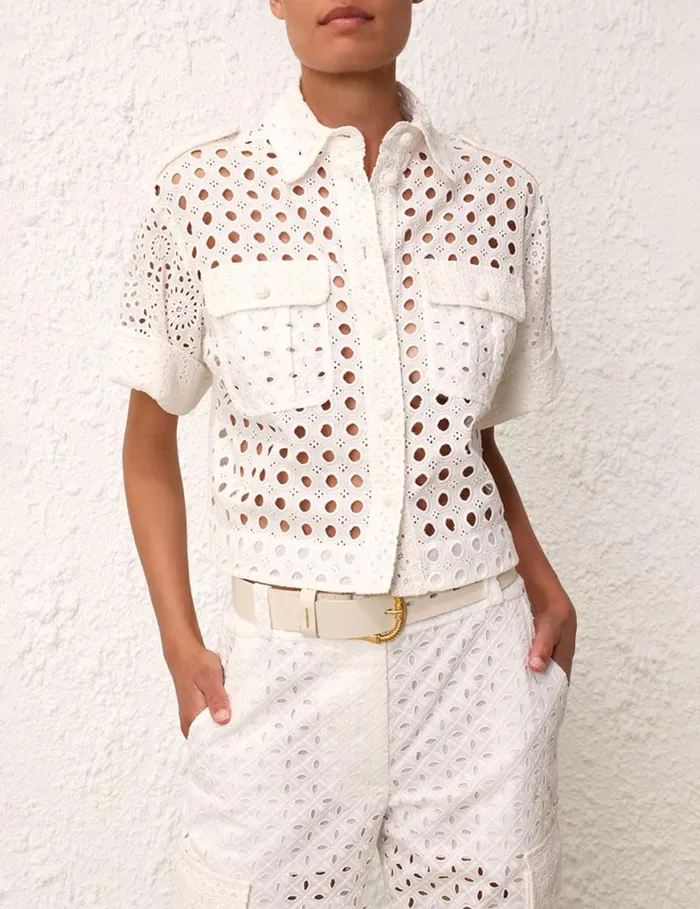 Zimmermann Tops Matchmaker Anglaise Shirt Ivory 8211 Women