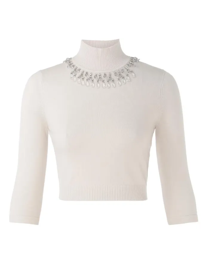 Zimmermann Tops Matchmaker High Neck Crop Top Parchment 8211 Women