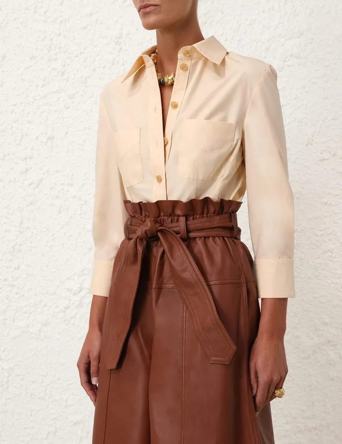 Zimmermann Tops Natura Shrunken Shirt Peach 8211 Women