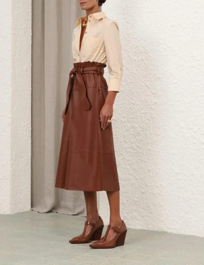 Zimmermann Tops Natura Shrunken Shirt Peach 8211 Women