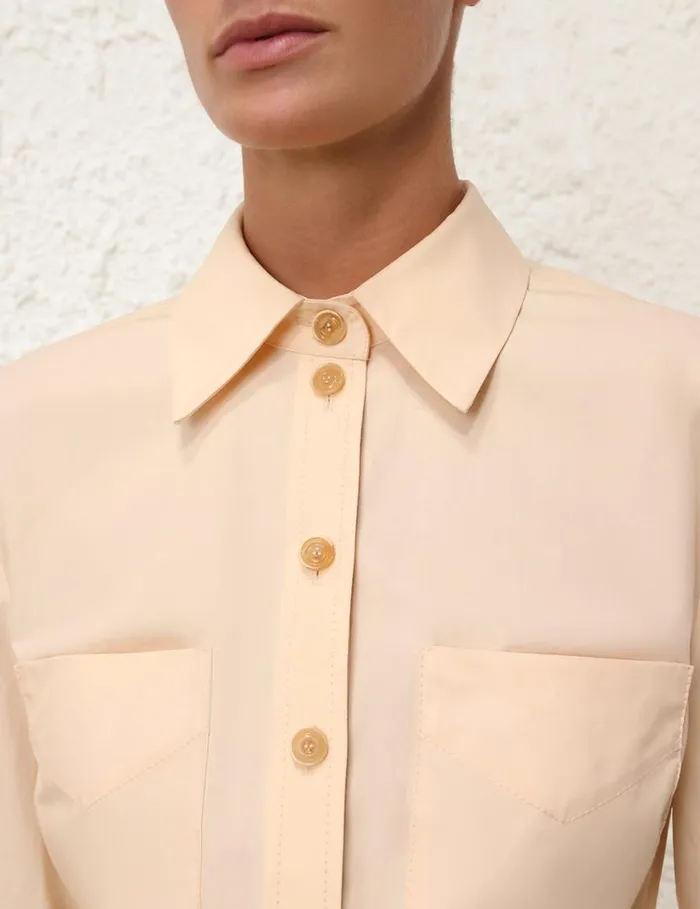 Zimmermann Tops Natura Shrunken Shirt Peach 8211 Women