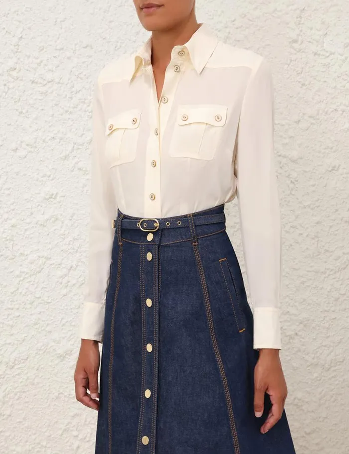 Zimmermann Tops Utility Body Shirt Cream 8211 Women