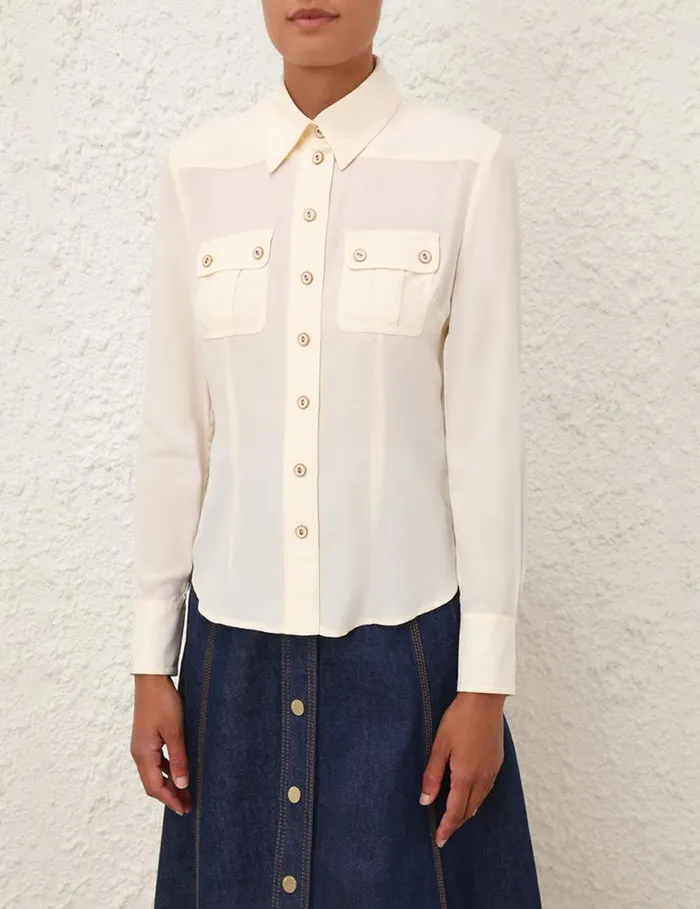 Zimmermann Tops Utility Body Shirt Cream 8211 Women