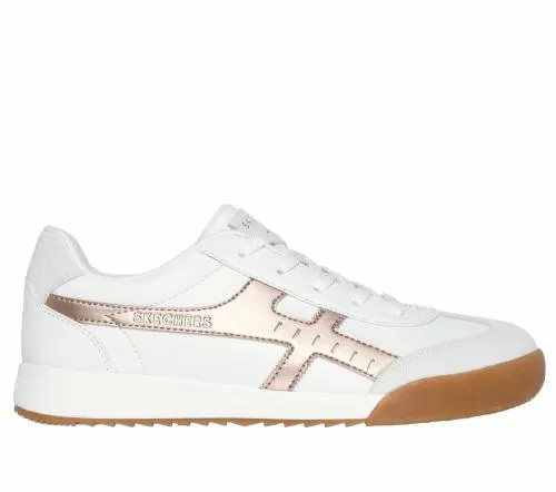 Zinger 8211 Metallic Roads White Rose Gold Women SKECHERS Lace Up