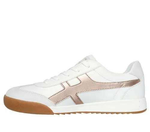 Zinger 8211 Metallic Roads White Rose Gold Women SKECHERS Lace Up